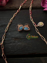 Daily Wear AD Stone Pendant Chain-Pear-Pastel Colors- G4125